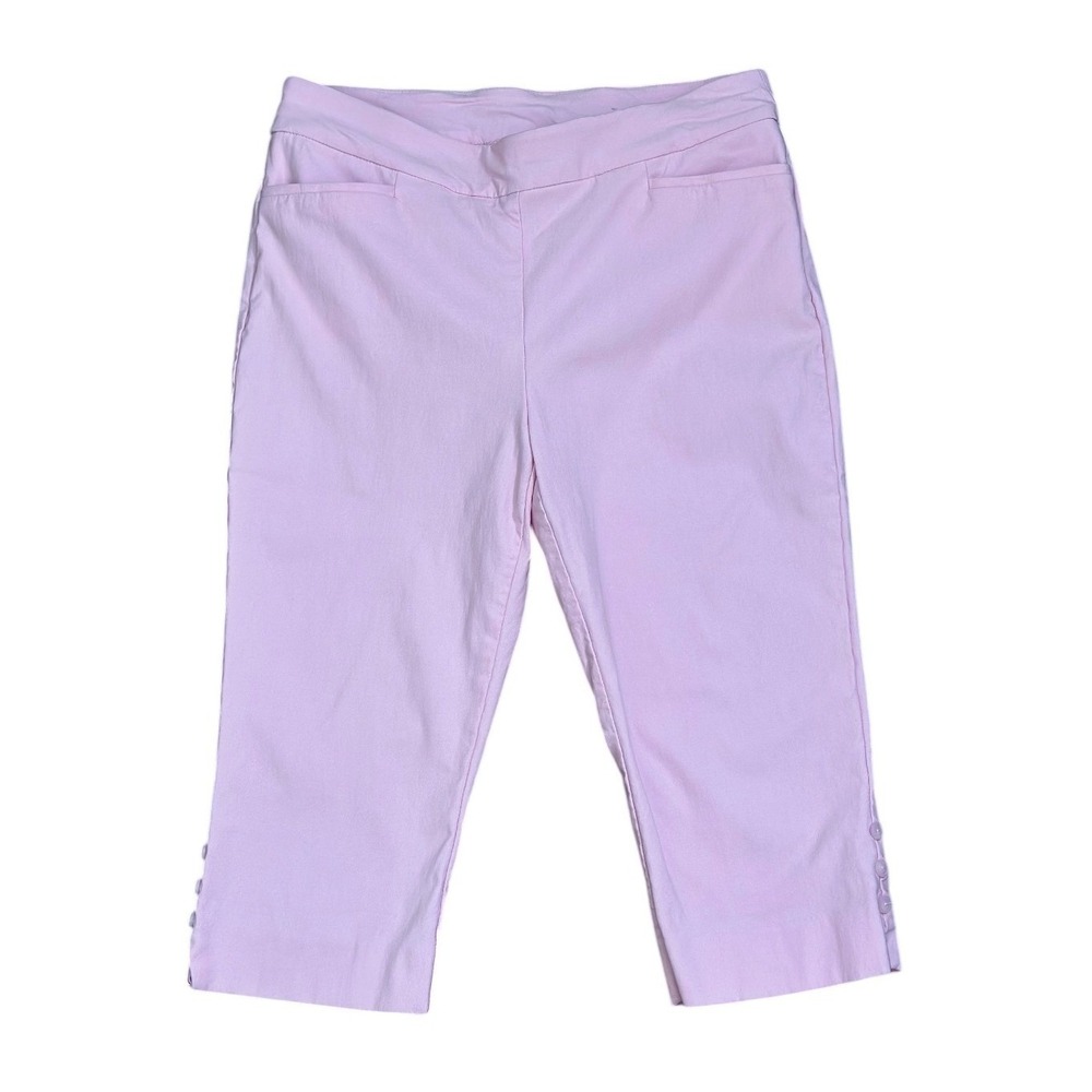 Chicos Pastel Chic Brigette Slim Pull-On Crop Pants Light Pink Womens Size US 6